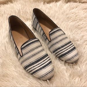 J Crew Factory Addie multi-stripe canvas loafer